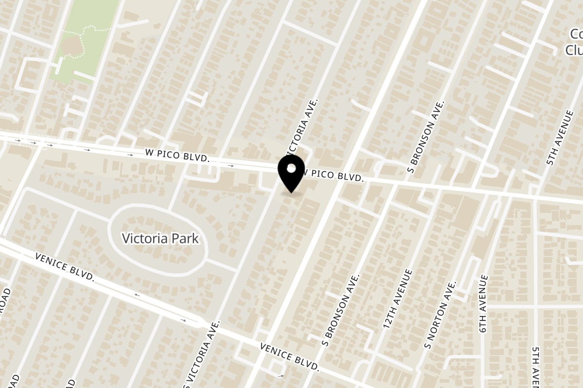 Map showing the location of Loteria Grill Loteria Grill on 4228 W Pico Blvd in Los Angeles
